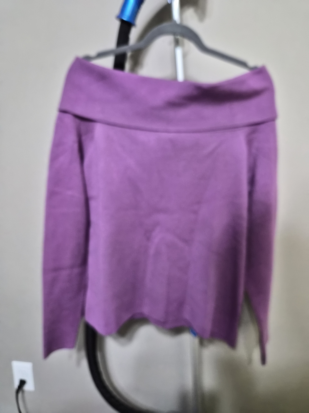 LOFT Off-the-Shoulder Sweater in Lavender Purple